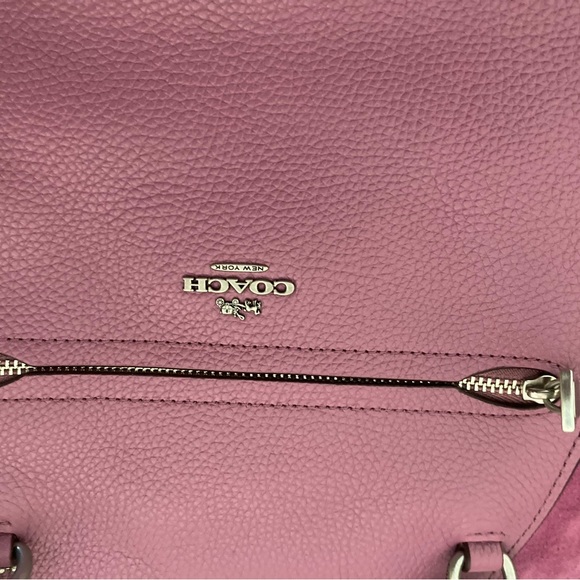 Coach Pebbled Leather/Suede Prairie Satchel, Primrose Color - Picture 11 of 16